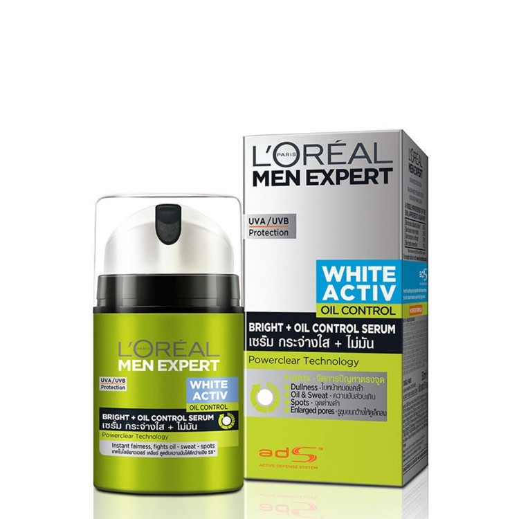 Men expert white active oil control bright + oil control serum 50ml