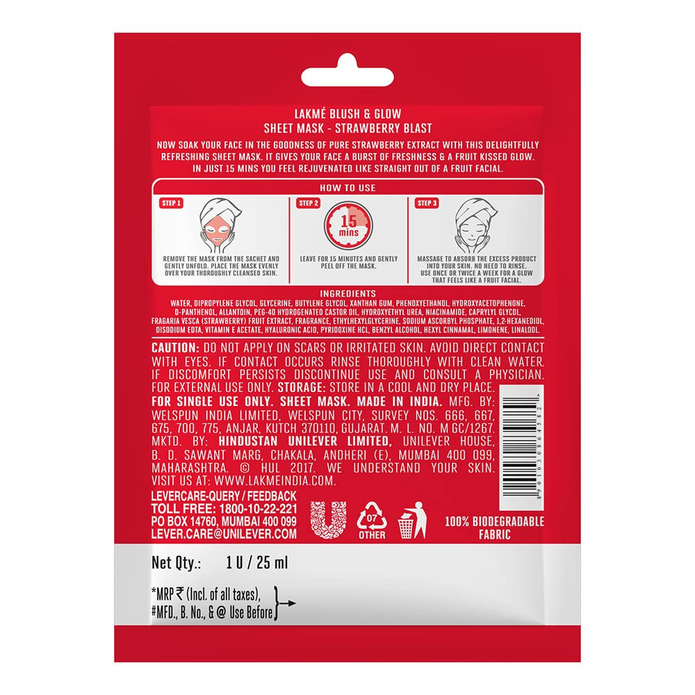 Fruity-licious sheet mask strawberry blast 1s