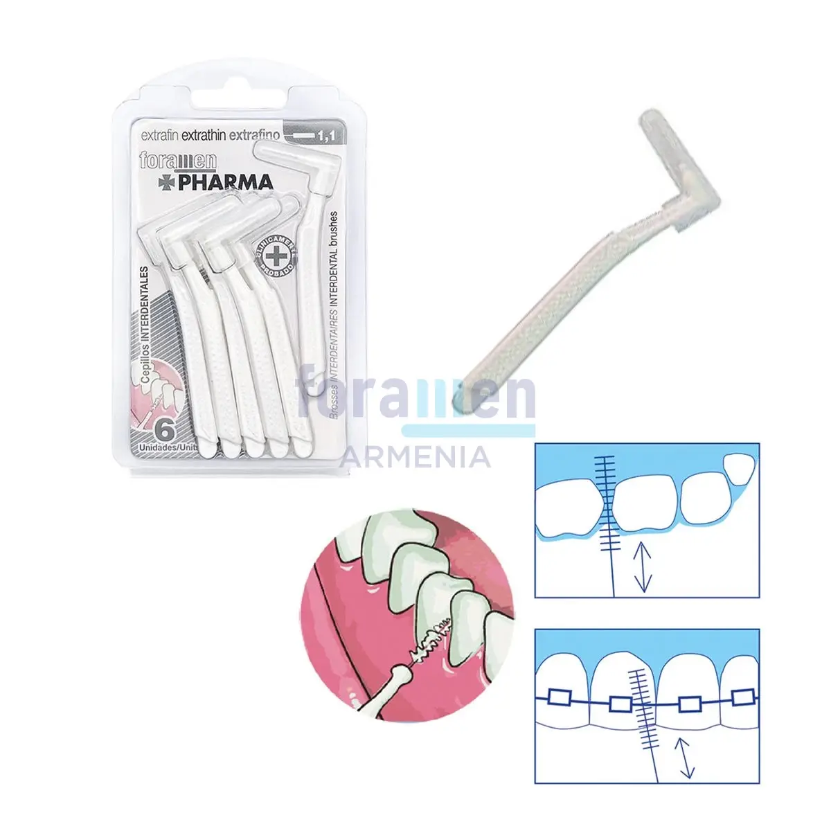 Pharma curved interdental brushes 6s