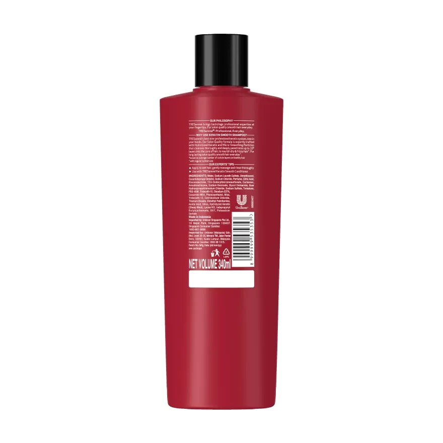 Keratin smooth salon quality hydrolyzed shampoo 340ml