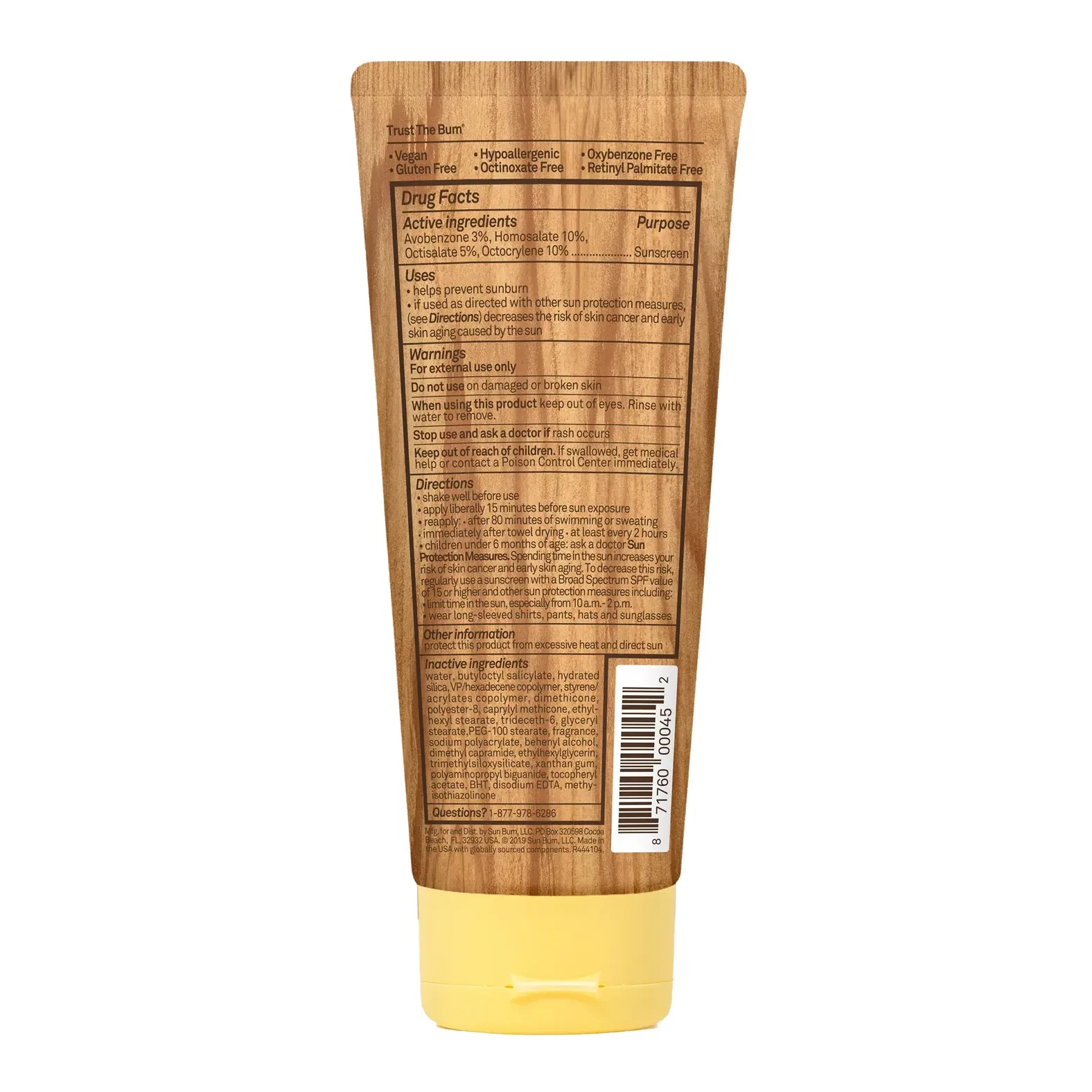 Premium moisturizing sunscreen lotion UVA/UVB SPF50 177ml