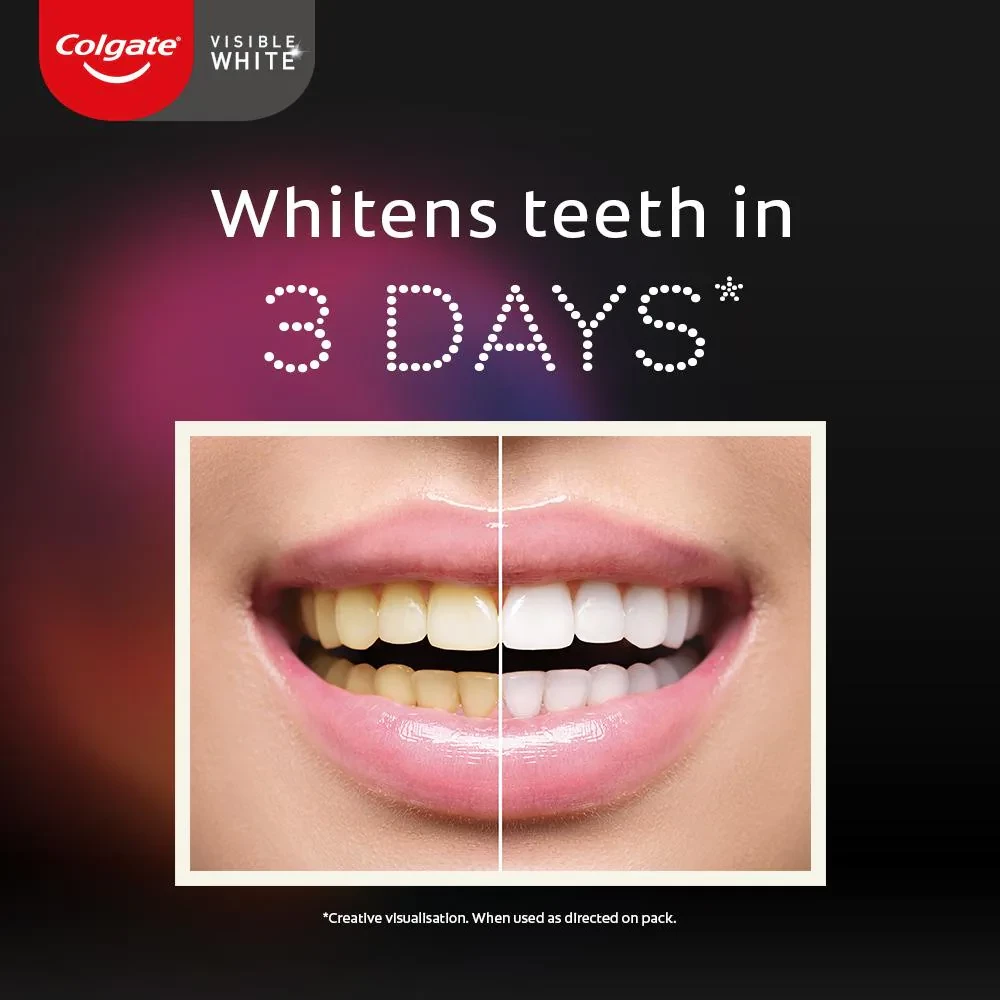 Visible white o2 peppermint sparkle toothpaste 50g