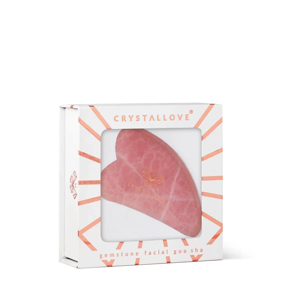 Rose quartz gua sha face massage plate
