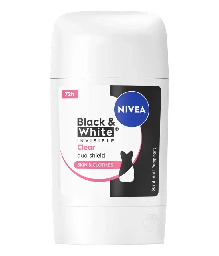 Black & white invisible clear deodorant stick for women 50ml