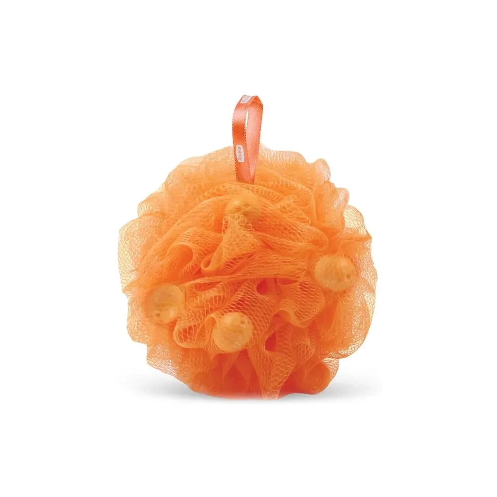 Orange soap bath pouf