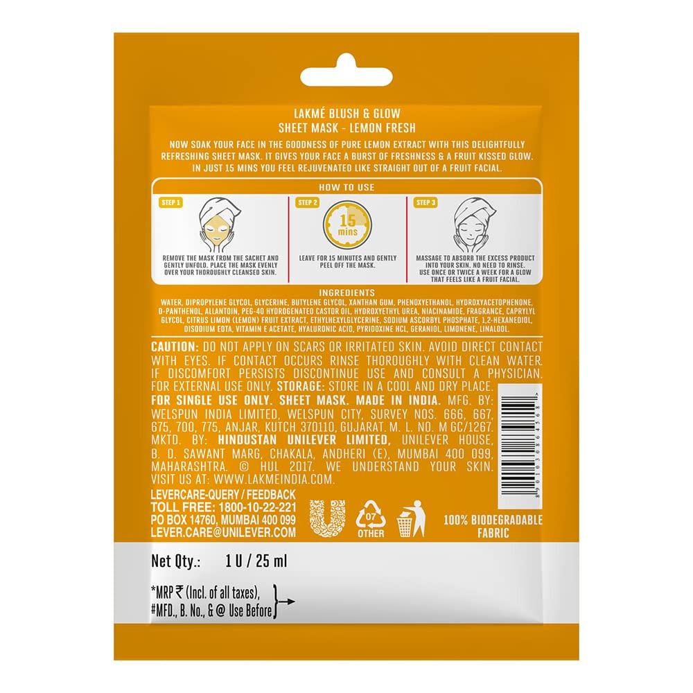 Fruity-licious sheet mask lemon fresh 1s