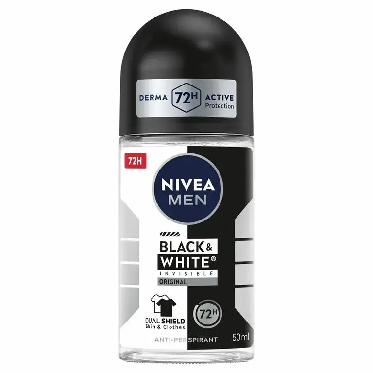 Men black & white invisible original roll on 50ml