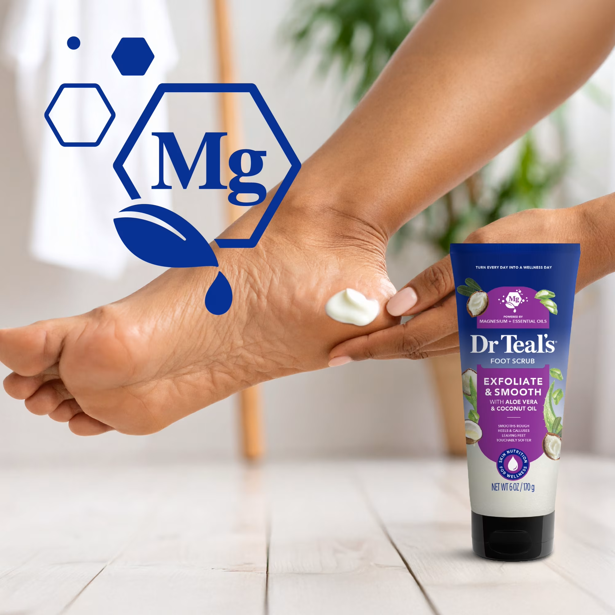 Foot care therapy with pure Epsom salt foot scrub 170g