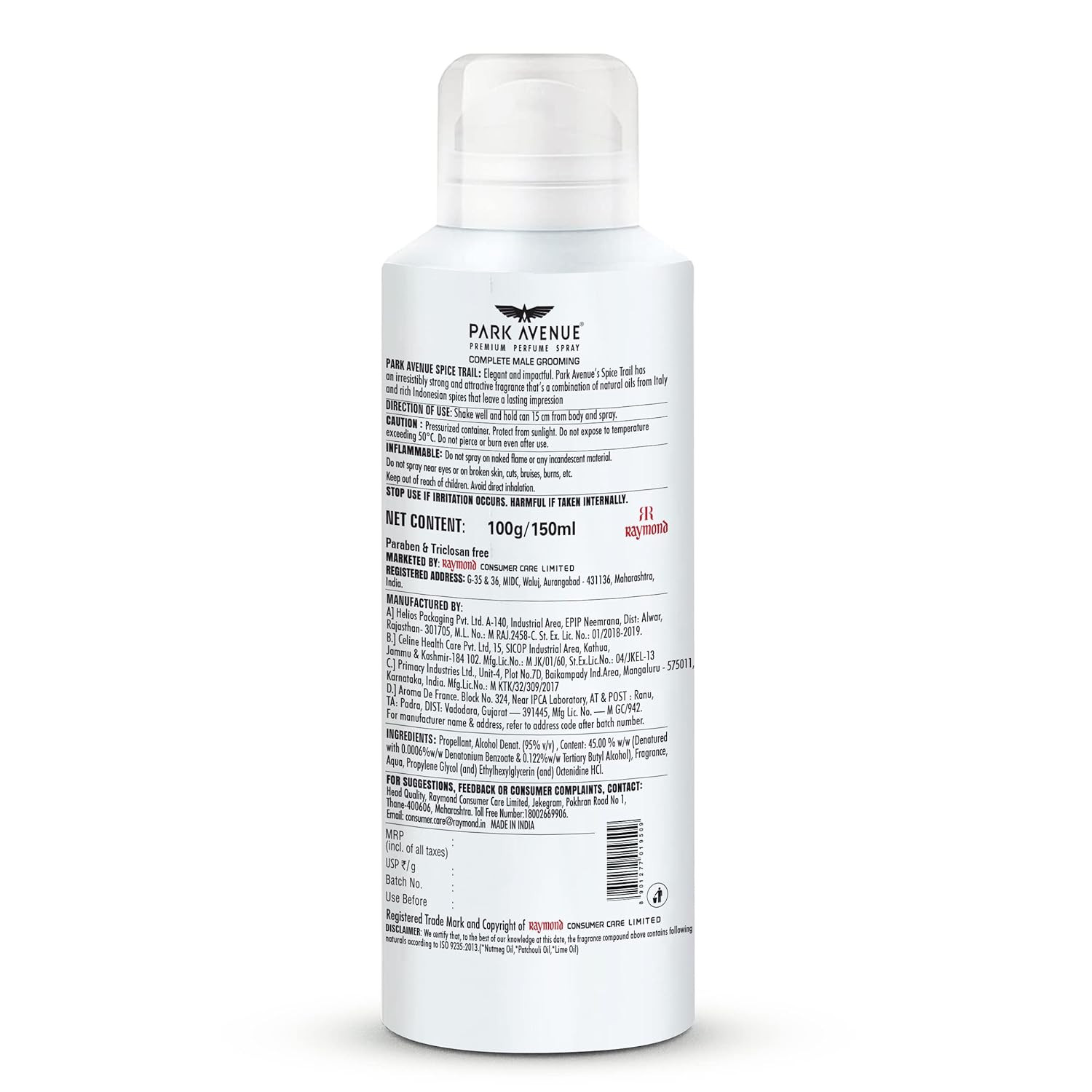 Naturel collection spice trail nutmeg aroma body spray 150ml