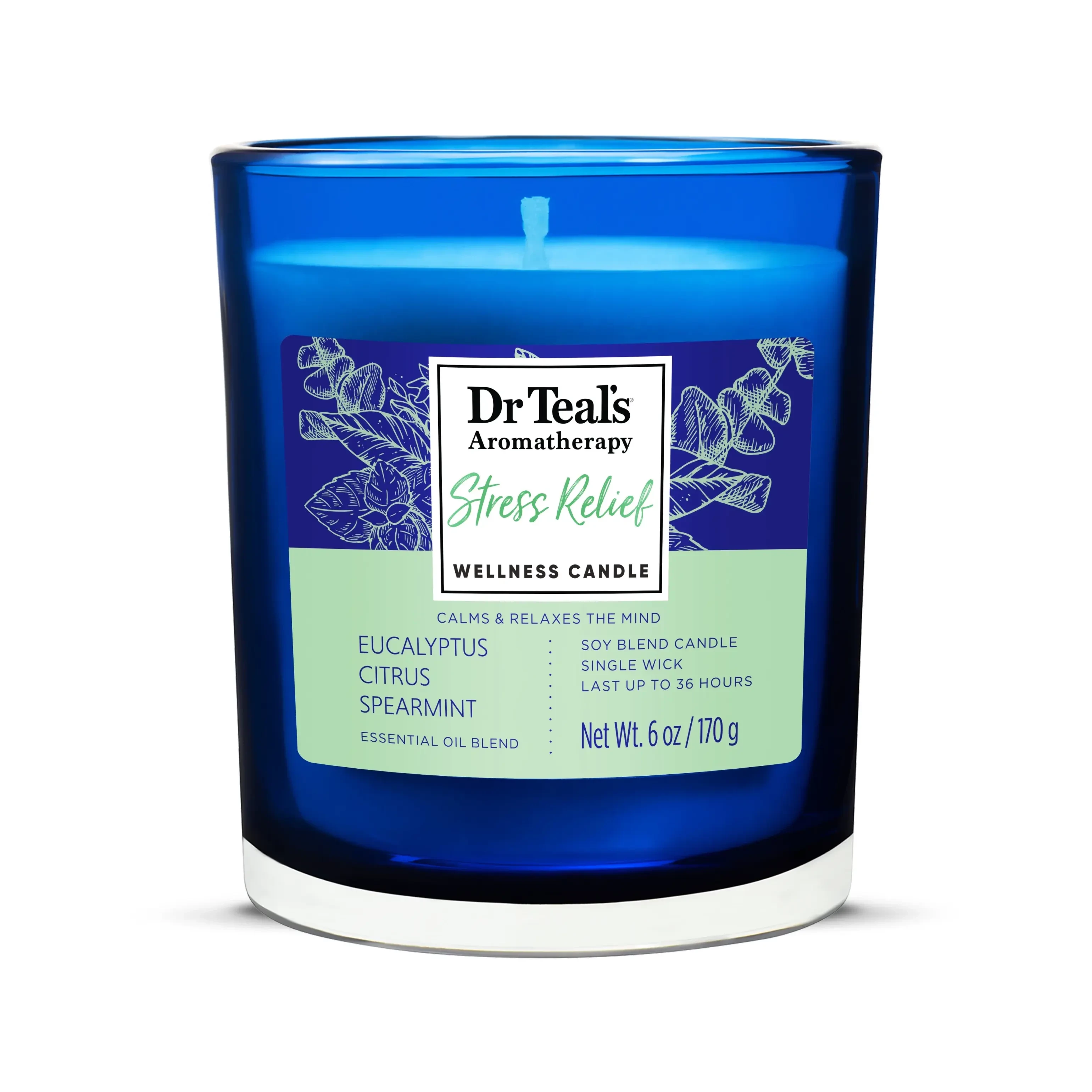 Aromatherapy Stress Relief Candle with Eucalyptus & Citrus 170g