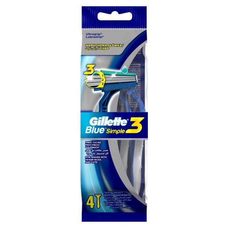 Blue 3 simple disposable razor 4s