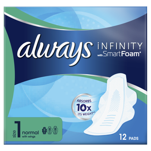 Infinity with smart foam normal size 1 with wings 12pads