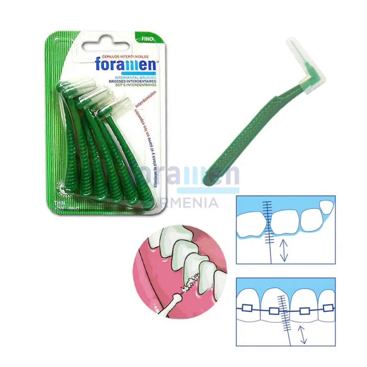 Pharma curved interdental brushes 6s