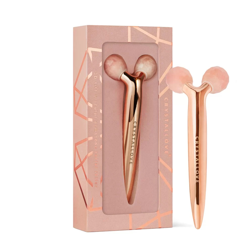 3D lifting face massager with rose quartz