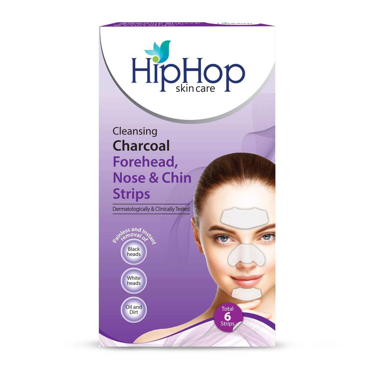 Cleansing charcoal forehead, nose & chin strips 6s