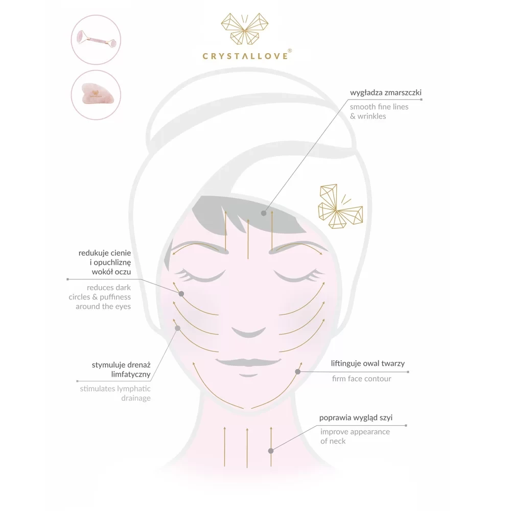 Rock crystal gua sha face massage plate