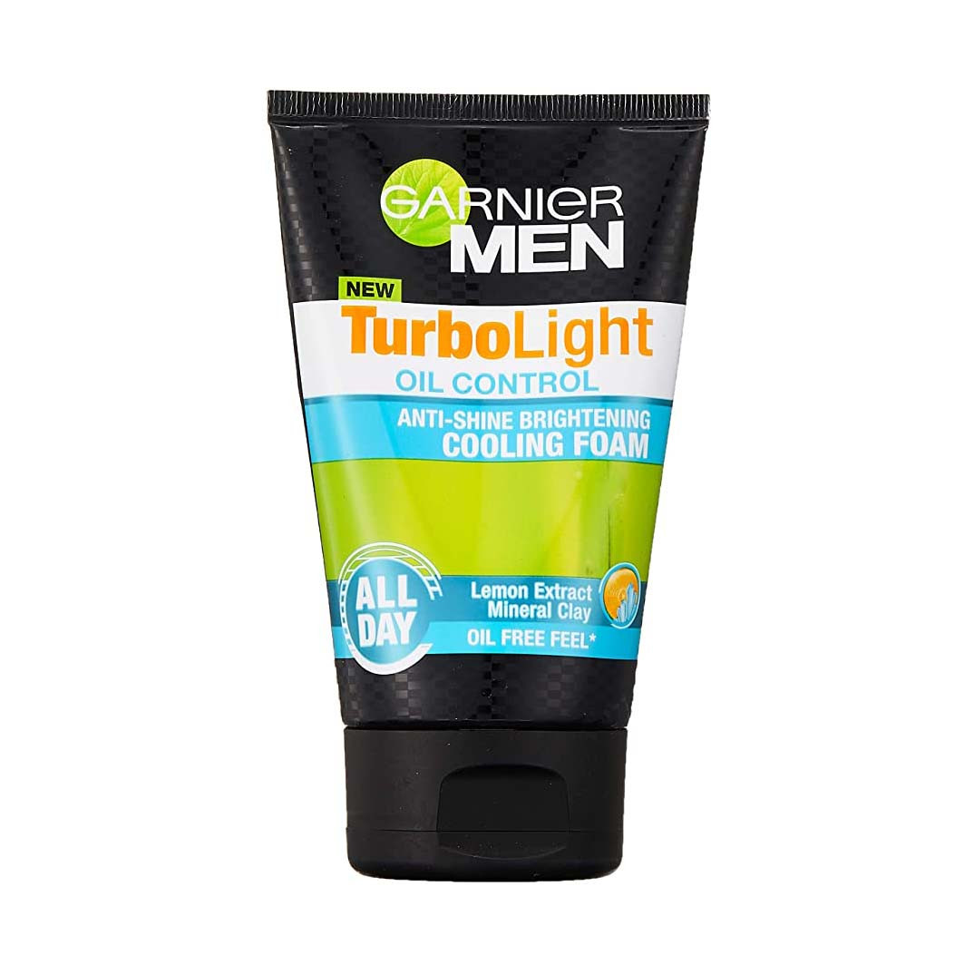 Men turbo light oil control anti-shine brightening cooling foam 100ml