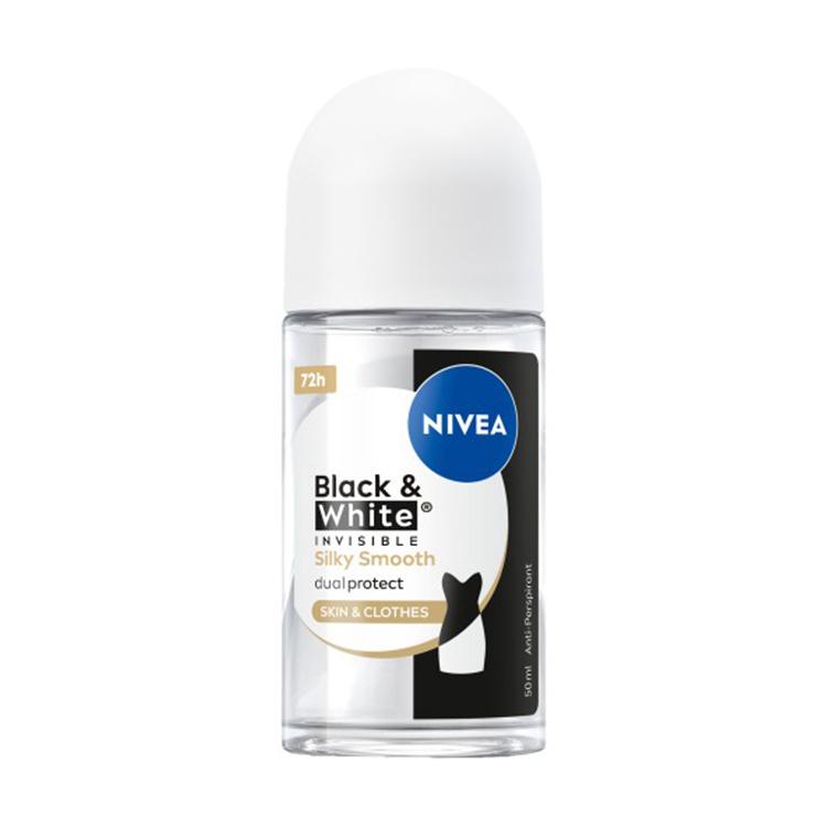 Black & white invisible silky smooth women roll on 50ml