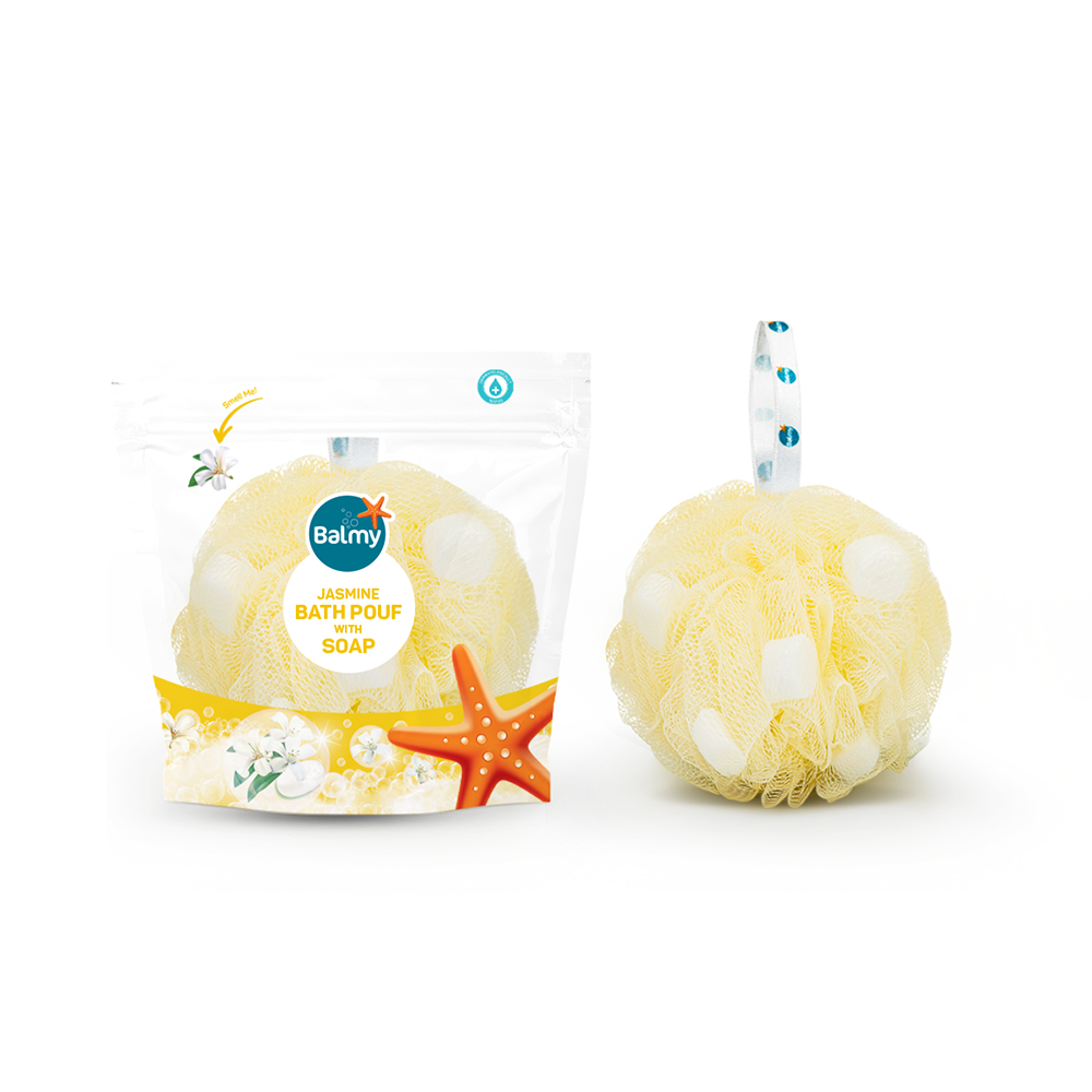 Jasmine soap bath pouf