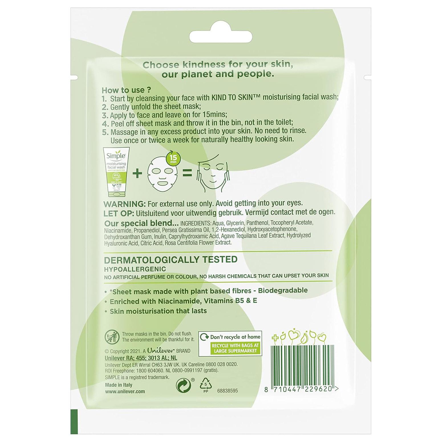 Kind to Skin rich moisture sheet mask 1s