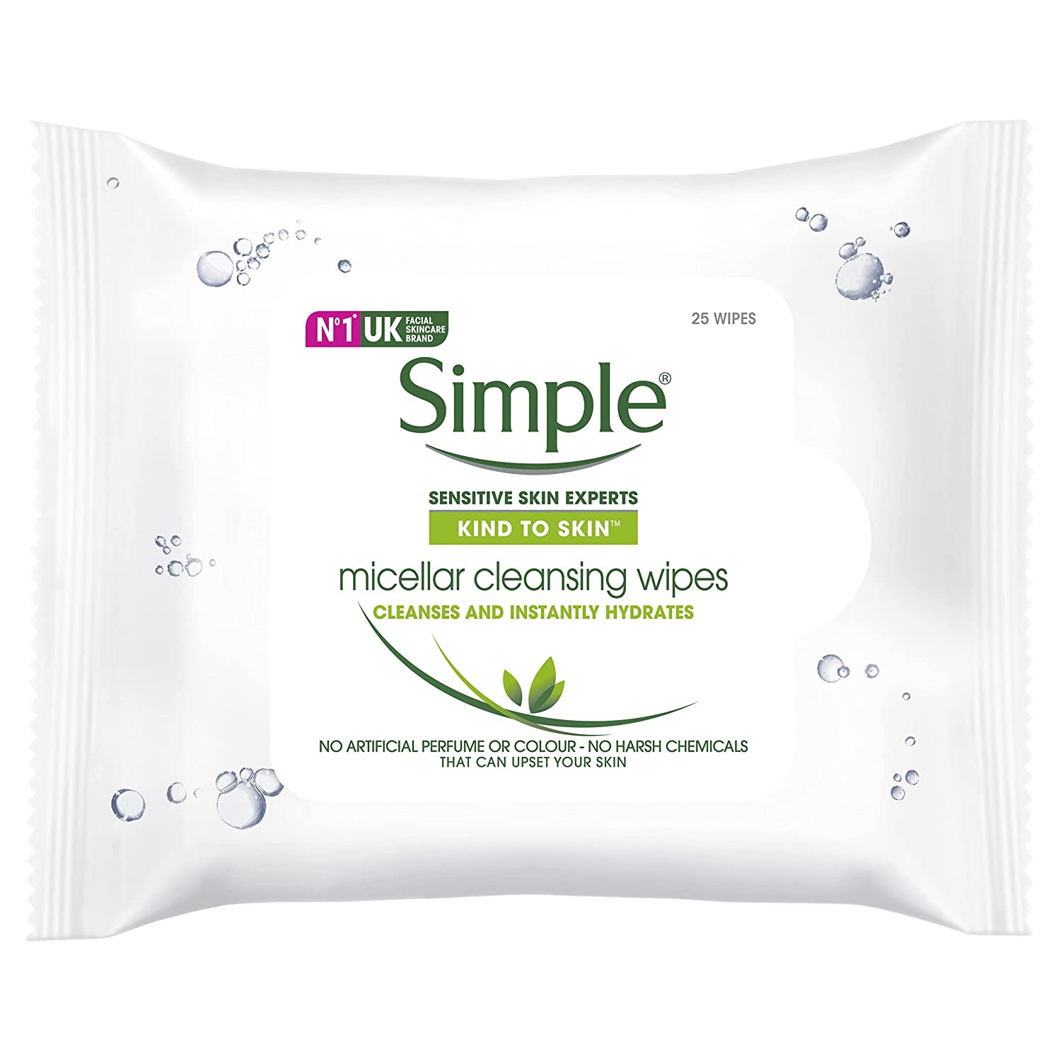 Kind to skin micellar cleansing wipes 25's