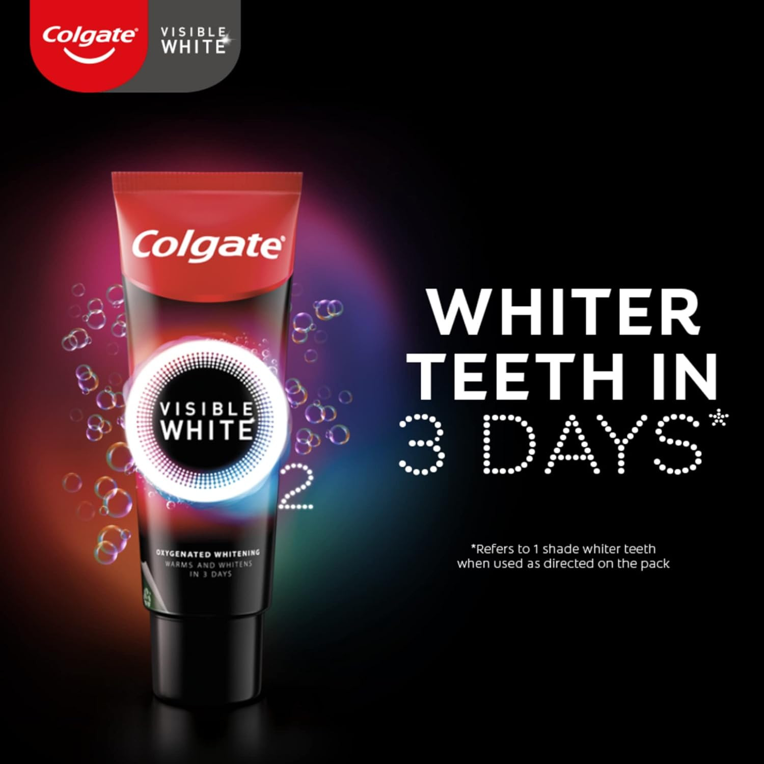 Visible white o2 peppermint sparkle toothpaste 50g