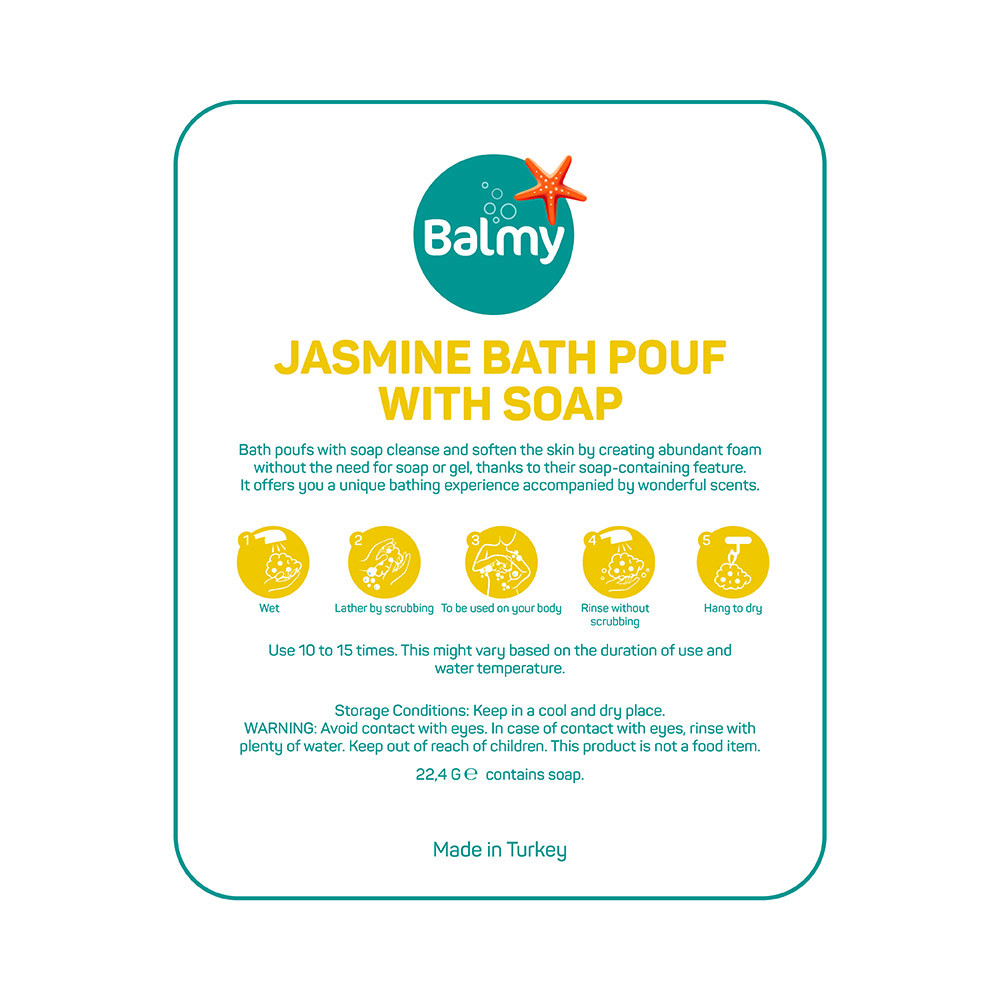 Jasmine soap bath pouf