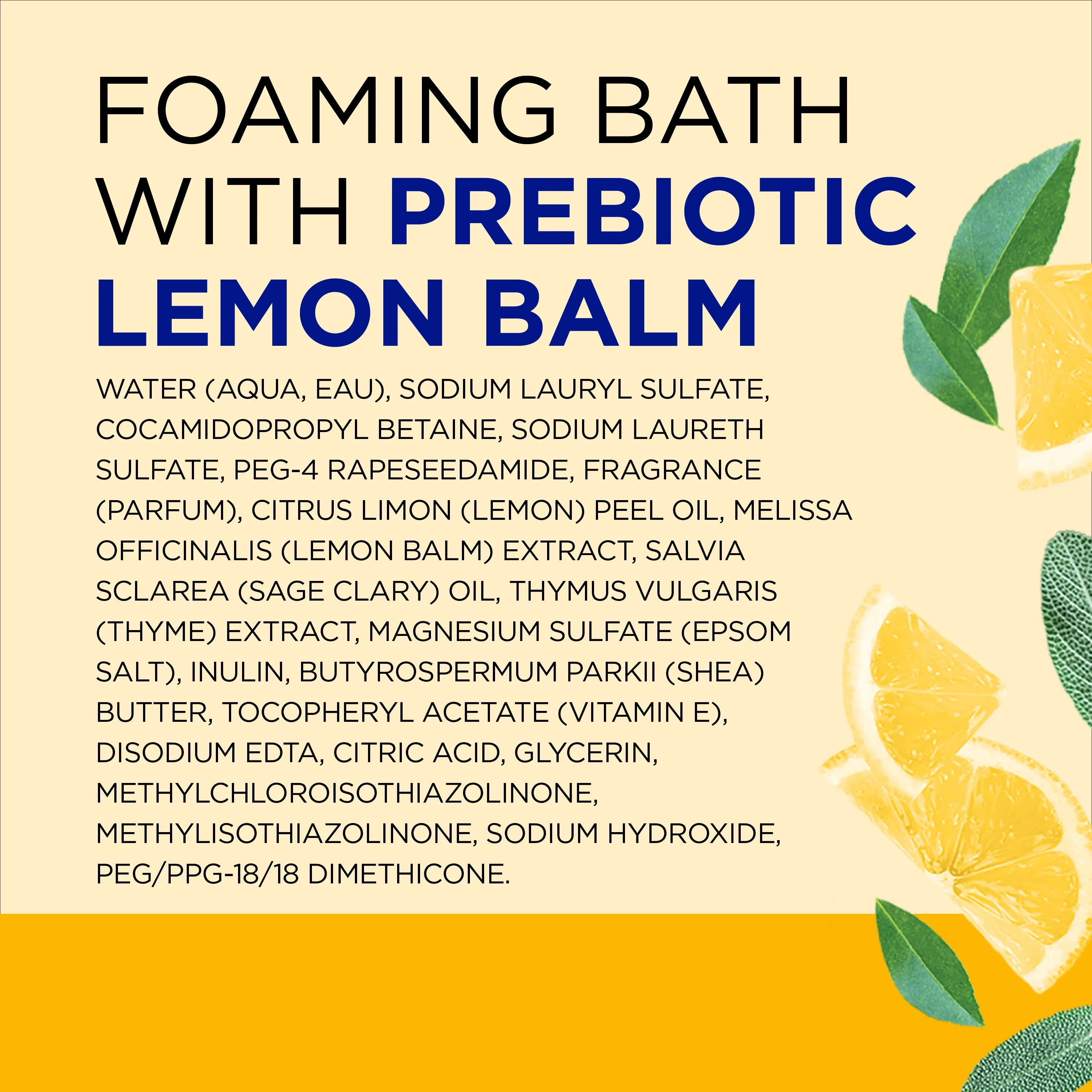 Prebiotic lemon balm & essential oils foaming bath 1000ml