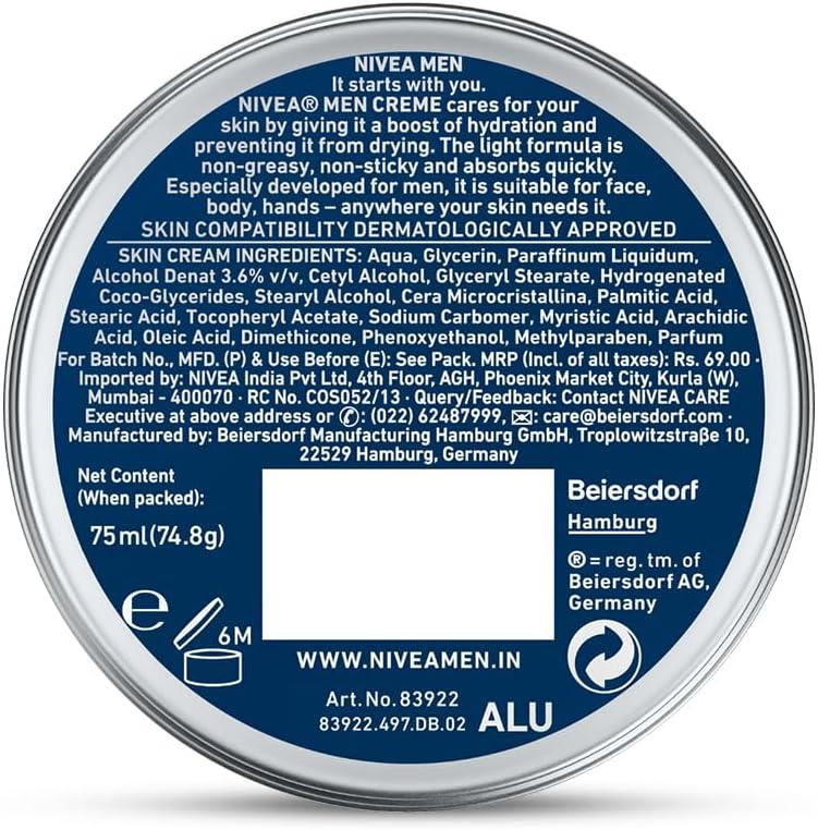 Men face, body, hands  creme 75ml