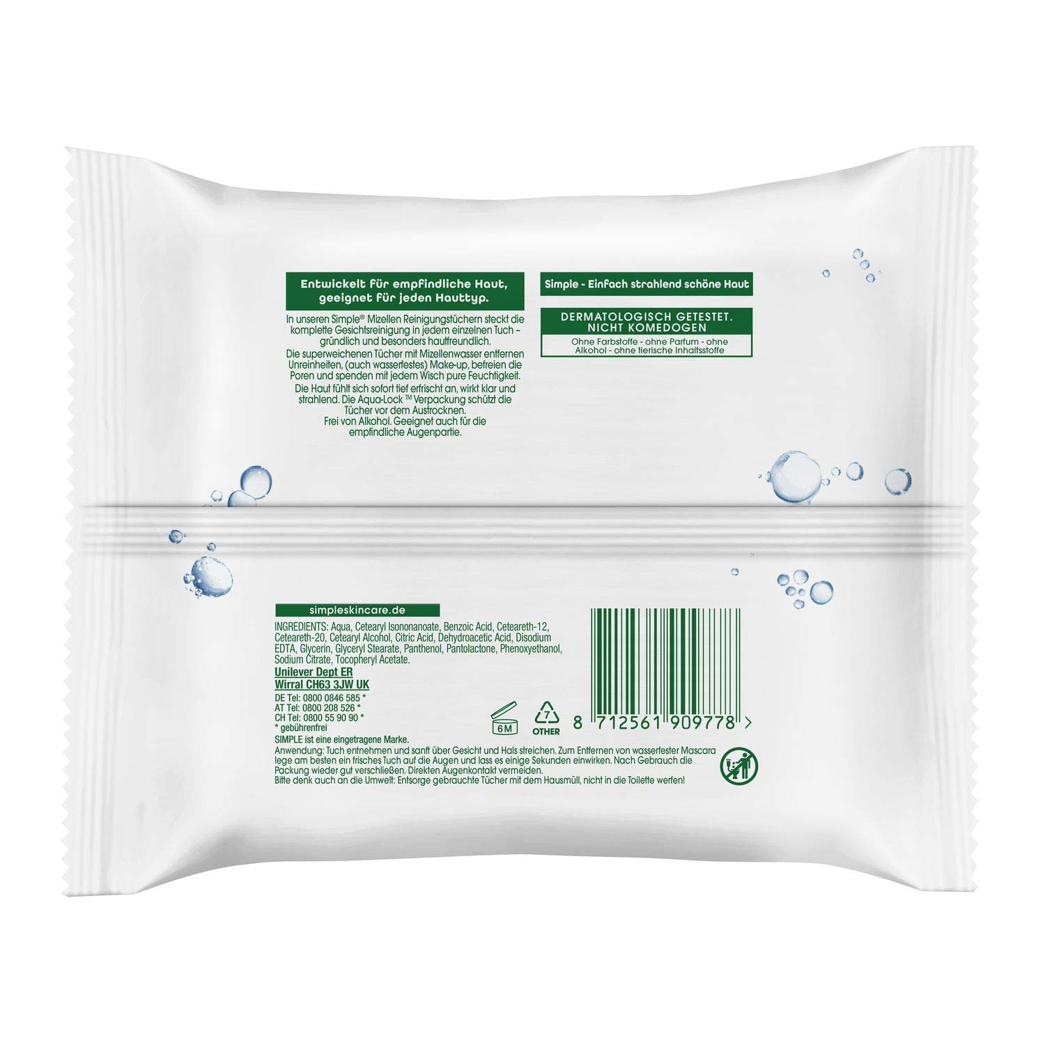 Kind to skin micellar cleansing wipes 25's