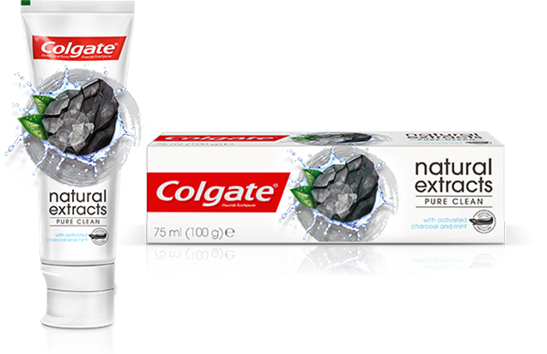 Natural extracts pure clean activated charcoal & mint toothpaste 100g
