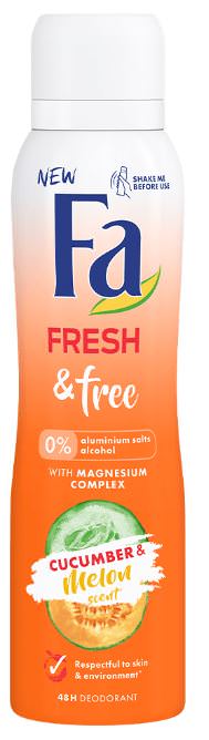 Freshly free cucumber & melon scent deodorant spray for women 200ml