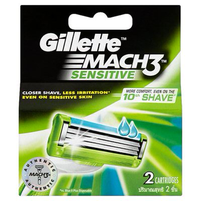 Mach 3 sensitive refill cartridges 2's