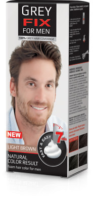 Grey fix hair color cream for men light brown 80ml