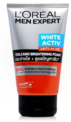 Men expert white activ anti-acne volcano brightening foam 100ml