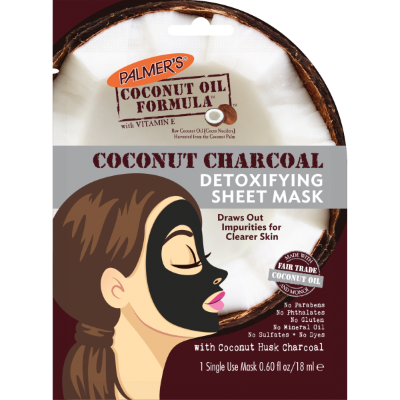 Coconut charcoal detoxifying sheet mask