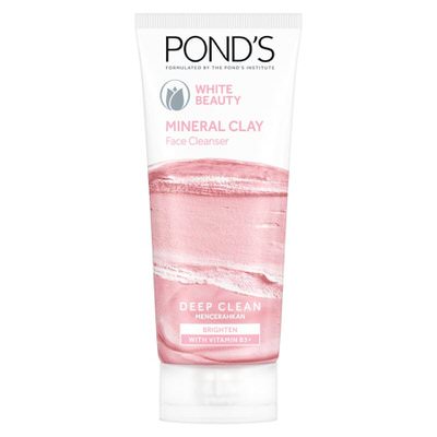 White beauty mineral clay face cleanser 90g