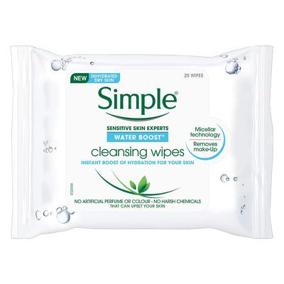 Water boost hydrating cleansing wipes 25's