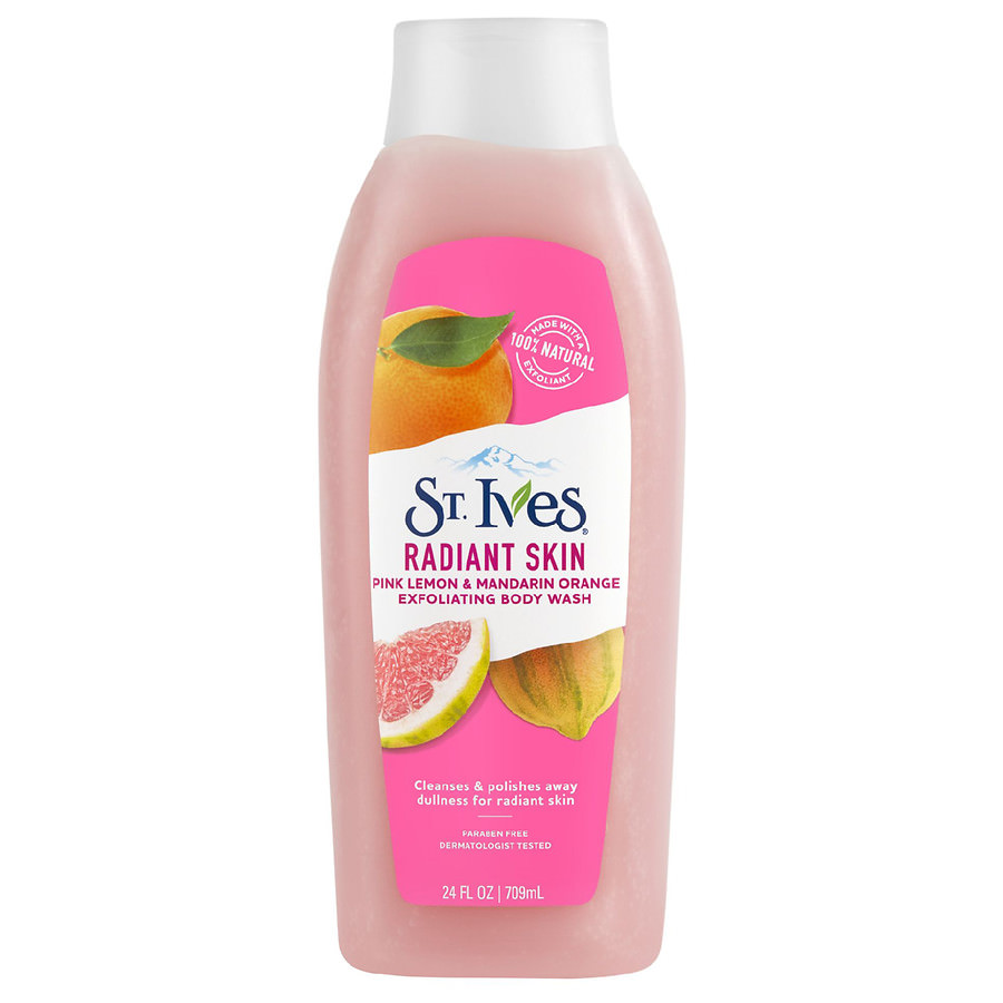 Radiant skin pink lemon & mandarin orange exfoliating body wash 709ml