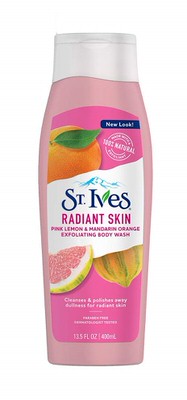 Radiant skin pink lemon & mandarin orange exfoliating body wash 400ml